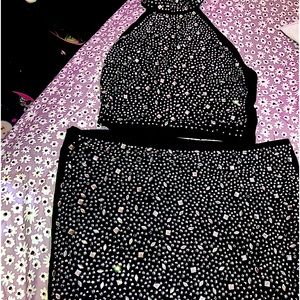 Windsor Take the Heat Rhinestone Skirt Set Small
